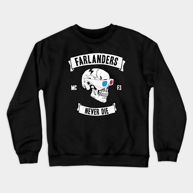 Farlander Biker Club (Front Print) Crewneck Sweatshirt by Far Lands or Bust